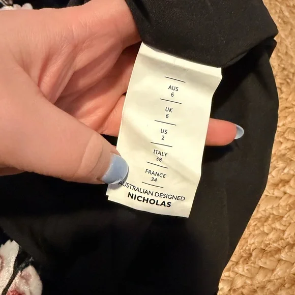 Revolve NICHOLAS Black Floral One-Shoulder Dress - Picture 8 of 9